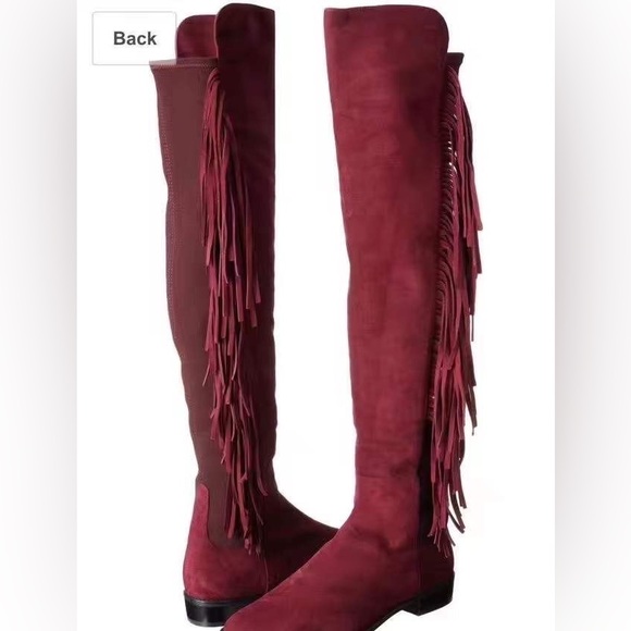 Stuart Weitzman Mane Suede Over The Knee Boots size :9 color: bordeaux:brand new - Picture 7 of 14